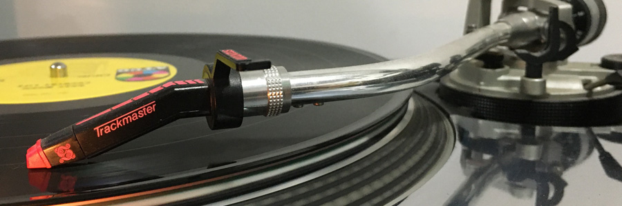 close up shot of turntable playing a record